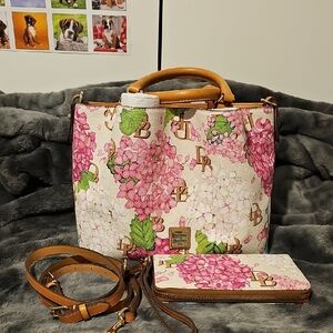 Dooney & Bourke Pink Floral Satchel and Wallet